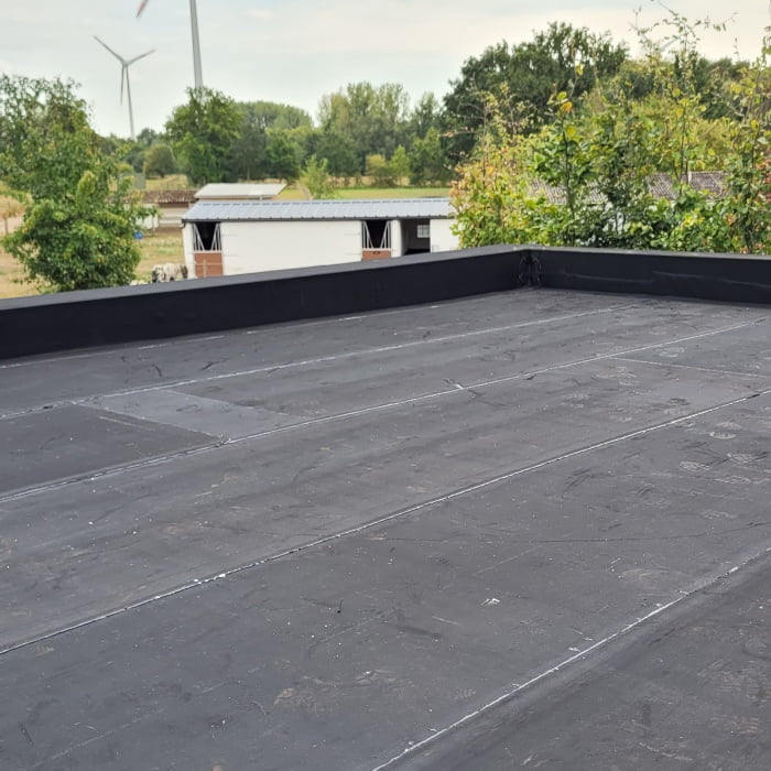 platdak plat dak afwerking zelfbouw houtskeletbouw intopia epdm resitrix